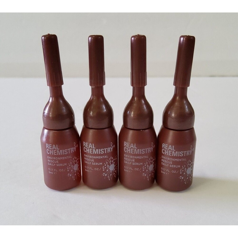 Lot Of 4- Real Chemistry Environmental Rescue Daily Serum 5ml /0.17oz